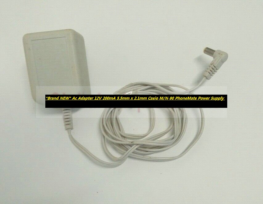 *Brand NEW* Ac Adapter 12V 200mA 5.5mm x 2.1mm Casio M/N-90 PhoneMate Power Supply
